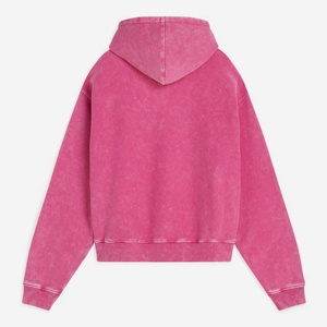 Sweat à capuche vintage vierge personnalisé OEM, coupe ample, avec cordon de serrage et poches, style streetwear, pour la vente en gros - Product Image 3