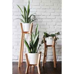 <b>Rustic</b> Wooden Plant Stand Tiered Flower Pot <b>Shelf</b> Indoor Outdoor Home Garden Plant Display Natural Wood Rack Holder - Product Image 1