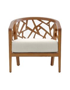 Fauteuil Askara en teck, équipé de coussins imperméables et de finitions naturelles, adapté à l'intérieur et à l'extérieur. - Product Image 2