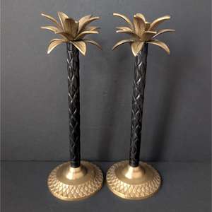 Palm <b>Tree</b> Shape Brass Candle Holder <b>Decorative</b> Stand Perfect For Home Events Restaurant Table Styling And Gifting Purpose - Product Image 1