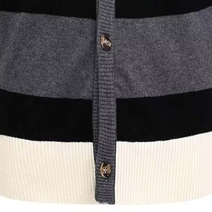 Pulls pour hommes de qualité supérieure, fabriqués sur mesure, couleur contrastée, prix bas, col en V, fermeture à boutons, cardigans d'hiver pour hommes - Product Image 6