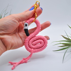 Stylish Ostrich Macrame Keychain Cotton Rope Bird Charm Perfect for <b>Bags</b> <b>Keys</b> Purse Aesthetic Gift Item Decorative Object - Product Image 2