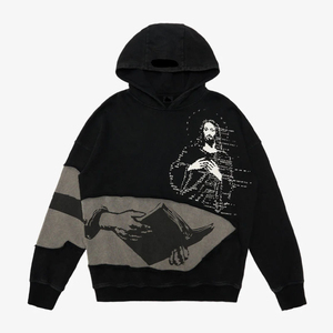 Sudadera con Capucha Personalizada con Diseño Gráfico ODM de Otoño, Sudadera Holgada Estampada, 100% Algodón, Tejido de Felpa, Corte Recortado, 300g, Estilo Casual Hip Hop - Product Image 5
