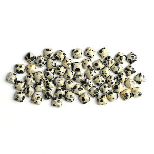 Venta al por mayor de cabujones sueltos de jaspe dalmático natural de corte cuadrado, estilo pagoda, para la fabricación de joyas para mujer. - Product Image 1