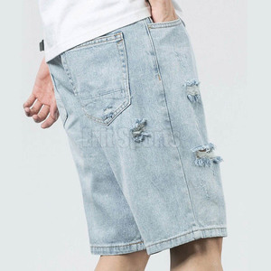 Best Low MOQ <b>Men</b> Casual Mid Drawstring Solid Distress <b>Shorts</b> 100% Cotton Quick Dry OEM Service Pakistan Manufacturer 2026 New - Product Image 2