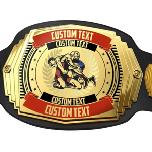 Cinturón de Campeonato de Lucha Libre con Texto y Diseño Personalizados, Cinturón Premium Dorado y Rojo para Competiciones, Torneos y Coleccionistas - Product Image 2