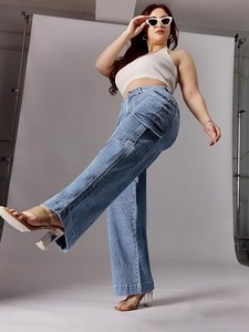 Retro Vintage Flare Women's Denim Jeans <b>Boot</b> Cut Mid Waist Eco-Friendly & Washable - Product Image 4