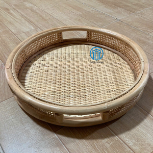 New Arrival Rattan Serving <b>Tray</b> Deep Edge Handmade Design Sustainable Serving Basket Wholesale Bulk Supplier <b>Table</b> Organization - Product Image 5