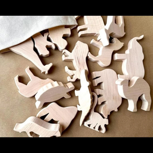 Animales de madera hechos a mano con corte láser, nuevo set de 20 piezas, éxito de ventas, juguete educativo para niños, artesanía india. - Product Image 1