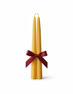 Velas Cónicas Amarillas Premium - Juego de 2 Velas Hechas a Mano sin Humo ni Aroma para Decoración Navideña, Salas de Estar, Dormitorios, Bodas y Fiestas - Product Image 1