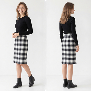 Flannel Knee Length <b>Skirt</b> Women Plaid Design Soft Winter <b>Skirt</b> Street Style Regular Waistline <b>Skirts</b> Women Long <b>Check</b> <b>Skirts</b> - Product Image 4