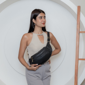 กระเป๋าคาดเอวแบบมีซิปทำจากหนังแท้ใช้ได้ทั้งชายและหญิงลาย100% อเนกประสงค์เหมาะสำหรับการเดินทางในงานเทศกาล - Product Image 2