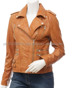 Chaqueta larga de cuero acolchada para mujer con forro de lana Nueva moda para primavera sin capucha - Product Image 2