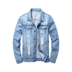 New Arrival Winter Casual Korean Trend Menswear Jean <b>Jacket</b> for <b>Men</b> Distressed Slim <b>Denim</b> <b>Jacket</b> - Product Image 3