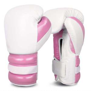 Guantes de Boxeo de PU Blanco y Rosa, Cierre de Velcro, Transpirables, Unisex, para Mayores de 14 Años - Product Image 3