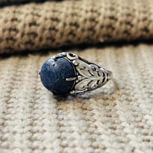 Fashionable Bold <b>Lapis</b> <b>Lazuli</b> <b>Ring</b> silver Plated Brass Filigree <b>Ring</b> Vintage Statement Tribal <b>Ring</b> Wholesale <b>Ring</b> For Women - Product Image 5