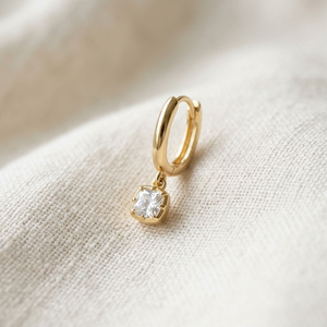14k gold Hoop <b>Dangle</b> <b>Earrings</b> Cushion Cut <b>diamond</b> Drop <b>Earrings</b> for Women Party Wedding Jewelry - Product Image 3