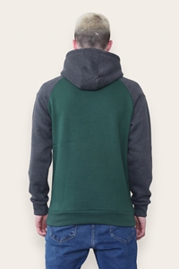 Sweat à capuche trois tons pour homme avec empiècements contrastants en V sur la poitrine, cordon de serrage réglable et poignets côtelés - Product Image 3