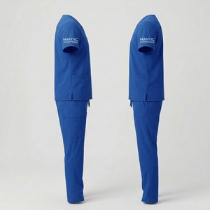 Uniforme Médico Transpirable de Spandex/Poliéster de Secado Rápido con Cuello Alto, Logotipo Personalizado, Alta Calidad, Unisex, con Detección de Agujas - Product Image 3