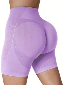 Shorts de Yoga Acanalados Sin Costuras para Mujer, Cintura Alta, para Gimnasio, Entrenamiento, Running y Fitness - Product Image 4