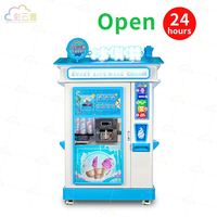Distributeur automatique de crème glacée molle Caiyunjuan avec fente à monnaie, compatible SDK, capacité 28L, paiement multi-mode, système de refroidissement en métal, acrylique et plastique