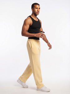 Pantalon de jogging décontracté pour homme, style streetwear, coupe ample, coton de haute qualité, taille élastique avec cordon, idéal pour la gym et le sport, écologique, style pyjama. - Product Image 5