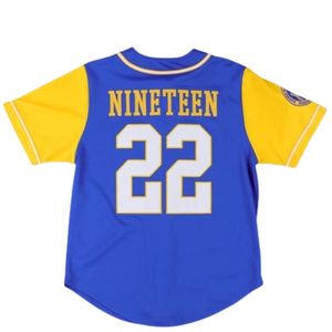Maillot de baseball Sigma Gamma Rho bleu et jaune pour femme, chemise de sport boutonnée de sororité, maillot athlétique à lettres grecques personnalisé - Product Image 2