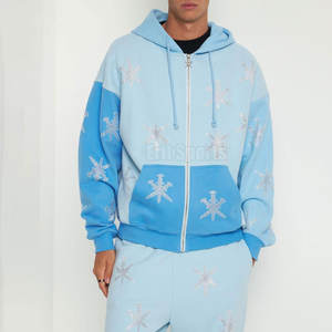 Conjunto deportivo de hombre con pedrería, sudadera con capucha y pantalones, estilo casual, ropa de calle, transpirable. - Product Image 4