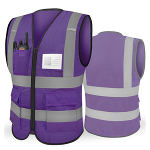 เสื้อกั๊กนิรภัยแบบมองเห็นได้ชัดเจน ระบายอากาศได้ดี พร้อมแถบสะท้อนแสงสีเงิน สำหรับการช่วยเหลือข้างทางและงานก่อสร้าง - Product Image 1