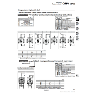 Produit de vérin d'actionneur rotatif SMC Pneumatics CRB1BW100-90D - Product Image 1
