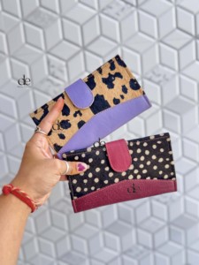 Portefeuille-pochette en cuir de vachette véritable imprimé animal, élégant et polyvalent, style western pour femme, sacs en cuir de vachette – Grande Vente - Product Image 3