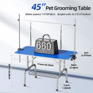 Tavolo da Toelettatura per Animali Blu, Grande e Robusto, con Morsetti Regolabili per Cani e Gatti 46/ - Product Image 2