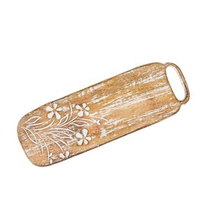 Planche à découper ronde en bois de manguier naturel, durable, passe au lave-vaisselle, pour une décoration de cuisine élégante et les besoins quotidiens de cuisson - Product Image 6