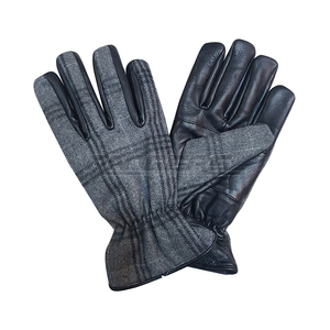 100% <b>Wool</b> Tweed Leather Gloves Wholesale Real Sheepskin Unisex Fashion New Arrival Trending Winter Stylish Gloves - Product Image 2