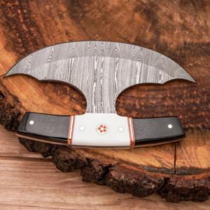 Cuchillo Ulu de Damasco Forjado a Mano Personalizable DIY con Mango de Cuerno y Hueso OEM/ODM 6 pulgadas Multiusos para Cocina y Bolsillo EDC - Product Image 4