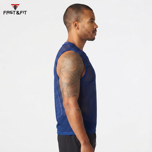 Factory Price Breathable Plain Dyed <b>Men</b> Sports Mesh Sleeveless Mesh <b>Singlets</b> <b>for</b> <b>Men</b> Transparent Vest <b>for</b> Sale - Product Image 3