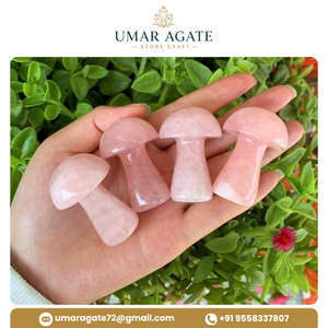 Rose Quartz <b>Mushroom</b> 50mm Gemstone Polished Handmade Home <b>Decor</b> Gift Wholesale - Product Image 5