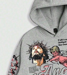 Conjunto de Sudadera con Capucha y Pantalones Deportivos Angel The Last Supper, Ropa Deportiva Unisex, Sudadera y Pantalones Deportivos Estampados de Manga Larga, Atuendo Informal - Product Image 4