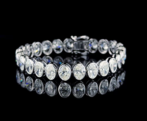 Pulsera de Diamantes Cultivados en Laboratorio con Corte Ovalado de Lujo en Oro, Joyería Fina y Elegante - Product Image 1