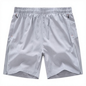 Shorts de sport gris pour homme, séchage rapide, taille élastique, décontractés, en polyester tissé - Product Image 5