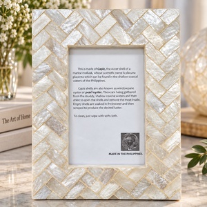 Decorative Capiz Shell Photo <b>Frame</b> MDF Wood Tabletop <b>Picture</b> <b>Frame</b> for Living Room Home Decor - Product Image 3