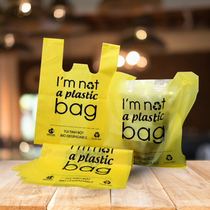 Sac à provisions biodégradable en gros avec poignée découpée écologique d'usine de confiance - Product Image 4