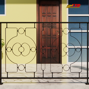 Rampe de balcon artistique en fer forgé pour espace extérieur avec détails forgés à la main et style de design décoratif personnalisé - Product Image 4