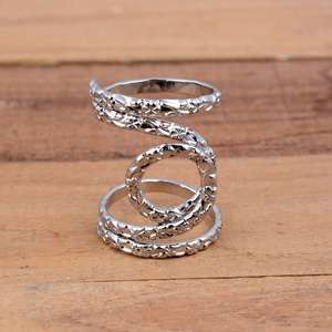 925 Sterling Silver Luxury Unisex Paisley Pattern Splint <b>Ring</b> <b>Adjustable</b> Arthritis Joint Support Band - Product Image 3