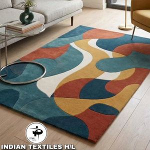 Wool <b>Hand</b> <b>Tufted</b> Carpet and <b>Rug</b> Handtufted Carpet Fashion Handmade New Zealand Wool Carpets for Home By Indian Textiles H/L - Product Image 1