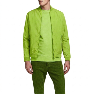 Men's Stylish Custom Size Bomber <b>Jacket</b> with Stand Collar Breathable Low MOQ <b>Heat</b> Transfer Printing <b>Jacket</b> Bulk Quantity - Product Image 1