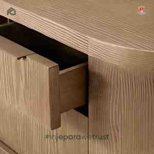 Commode moderne en bois massif à 6 tiroirs, grain de bois naturel, meuble de rangement pour chambre à coucher, mobilier de luxe pour hôtel et maison - Product Image 5