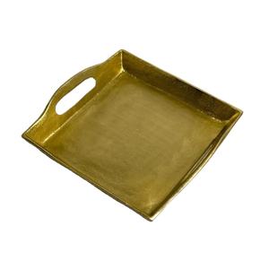 Plateau de service de luxe pour décoration de mariage, artisanat décoratif, forme carrée, plateau doré de qualité alimentaire, plateaux du Ramadan à prix abordable - Product Image 1