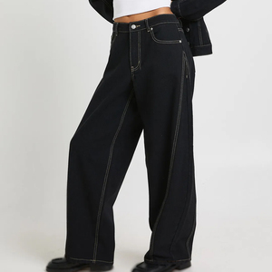 Jeans de mezclilla rectos para mujer al por mayor, sexy, casuales, estilo urbano, con bordado, ropa de moda, suministro de fábrica para exportación - Product Image 3
