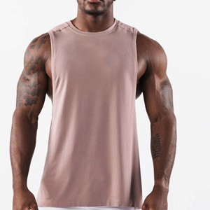 Débardeurs de sport pour hommes en coton respirant avec logo personnalisé, débardeurs côtelés sans manches pour la musculation, gilet de fitness pour la gym et le sport - Product Image 1